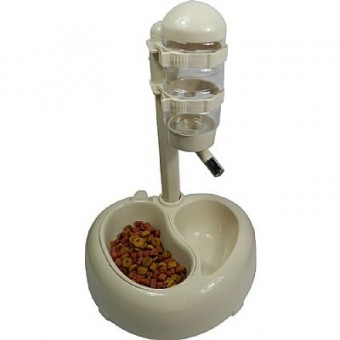 Bebedouro e Comedouro Para Cães - Bege Bebedouro e Comedouro Para Cães - Bege